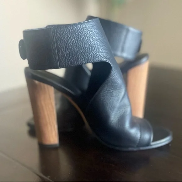 VINCE Addie Leather Open Toe Booties - Picture 8 of 11